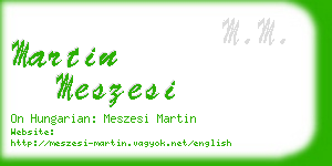 martin meszesi business card